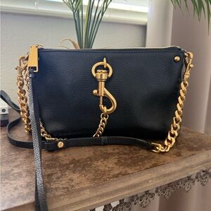 Rebecca Minkoff Black Crossbody Bag with Gold Chain NWT